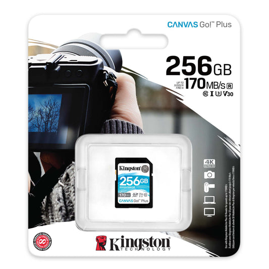 KINGSTON CANVAS GO PLUS 256GB SD CARD 170MB/S